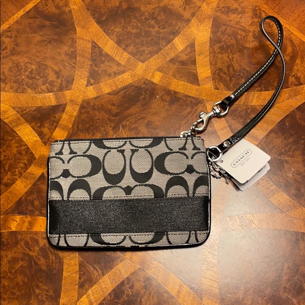 COACH signature strap wristlet